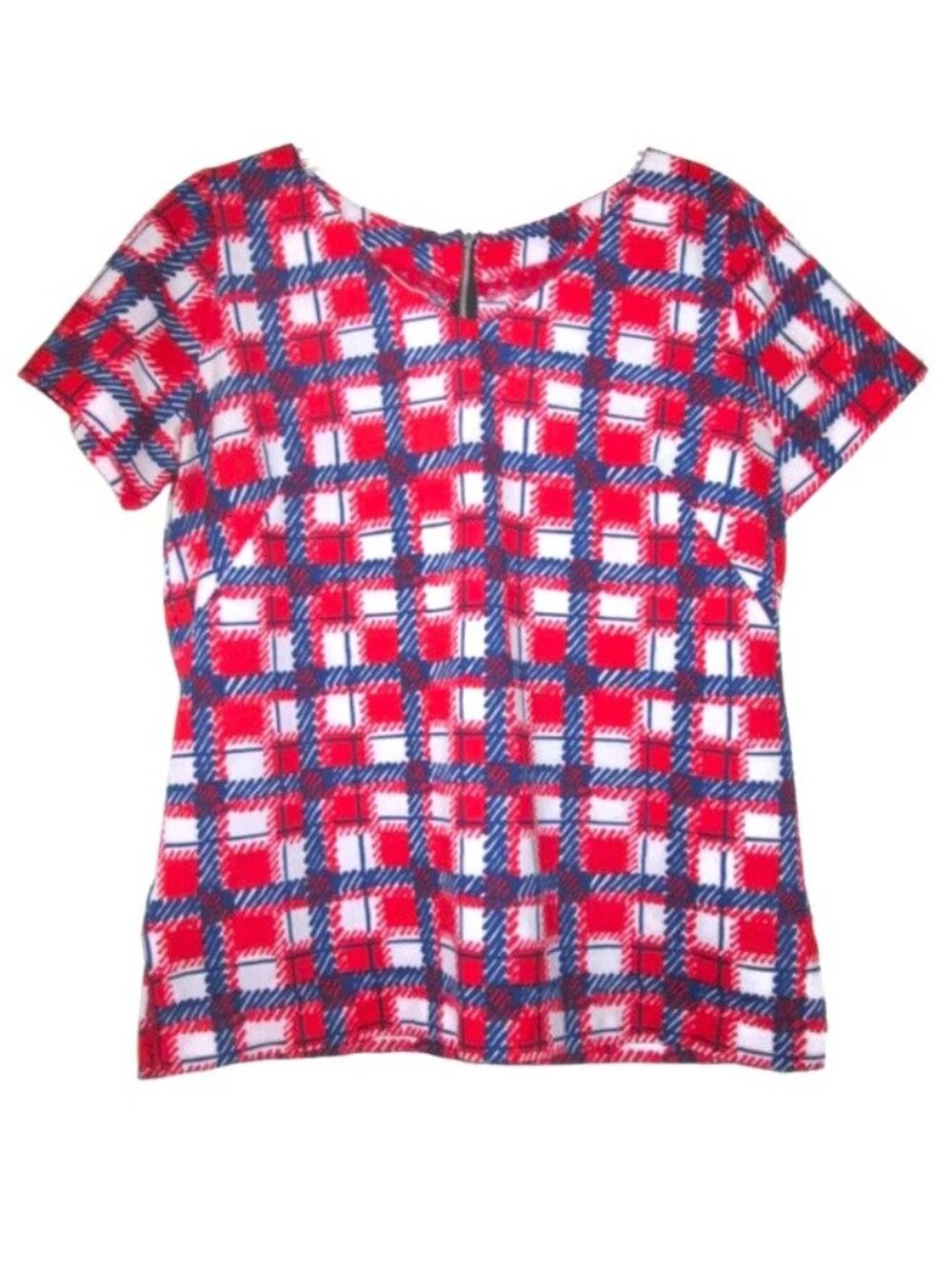 1960s vintage plus size mod red white blue plaid shirt extra large xl 1x